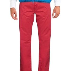Harmont&Blaine Men's Bright Red Cotton Stretch Casual Pants Made in Italy 31x30